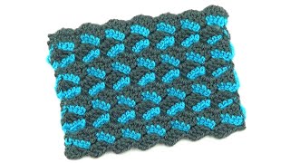 Несложный двухцветный узор   Uncomplicated two tone crochet pattern