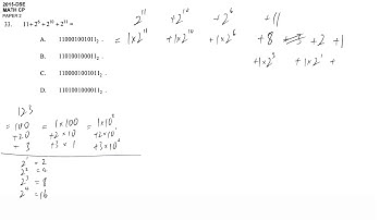 DSE maths core 2015 paper2 #33 binary decimal hexadecimal