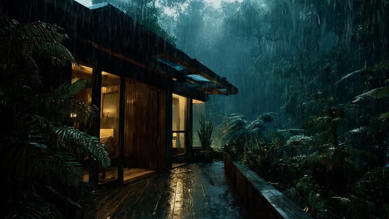 Уютная хижина под дождём⚡Успокаивающие звуки камина и грозы усыпляют и исцеляют