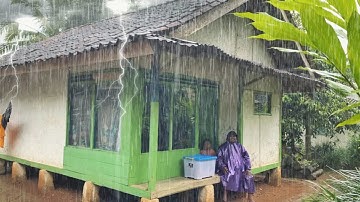 Tak Di Sangka., Seenak Ini, Hujan Deras Mengguyur Kampung Yang Indah, Suasana Pedesaan Jawa Barat