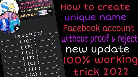 how to create unique name Facebook account without update name 2022 || how to make unique fb account