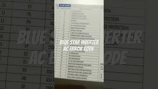 Blue star inverter AC error code/ EE,E6,LC,P7,F5,F4,F3,L3,E5,P5,PH,P4