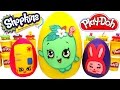 3 Huevos Sorpresas Gigantes de Shopkins en Español de Plastilina Play Doh