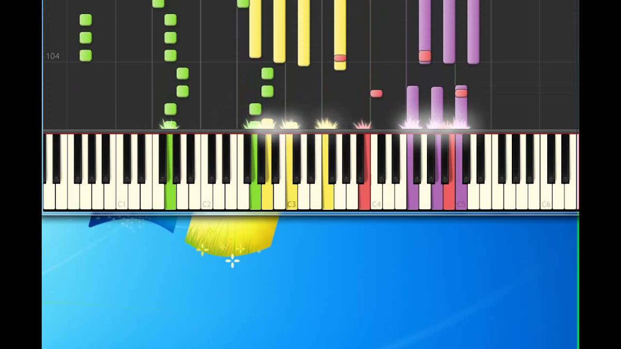 Eurythmics here comes the rain again piano tutorial by synthesia