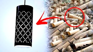 Simple Idea for Wall Lamp Made From PVC Pipe and LED Bulb