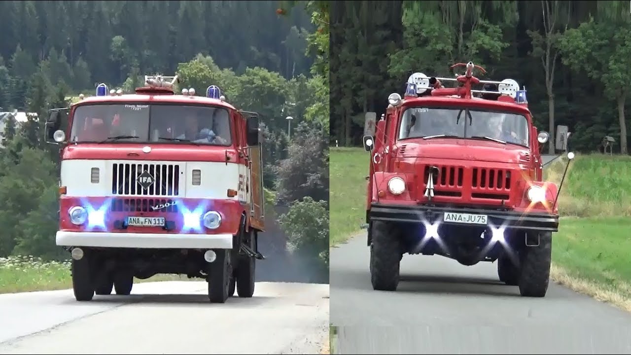 [DDR Einsatzfahrzeuge] IFA W50-LA TLF16 & ЗиЛ-131 TLF24 Feuerwehr Sehmatal auf 'Einsatzfahrt'