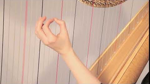 Harmonic and normal notes played by the left hand