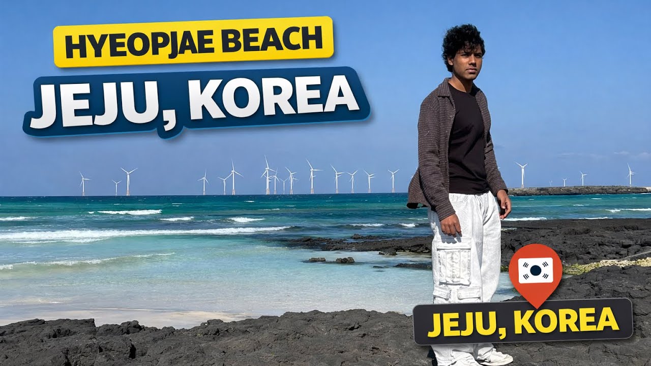 Hyeopjae Beach Jeju Island 🇰🇷 | Crystal Emerald Clear Waters & White sand