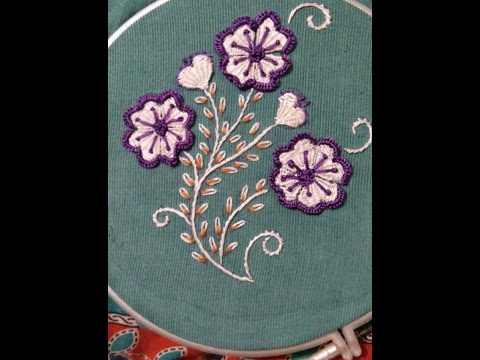 hand embroidery flower 2 - YouTube