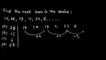 find next term in series: 15, 14, 19, 11, 23, 8, ...... || reasoning