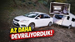Yolda Karavan İçi Karişti Çamurda Az Daha Devri̇li̇yorduk 😱 Çekme Karavan