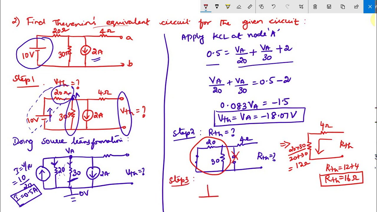 Network analysis - Thevenin Theorem - YouTube