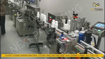Automatic pharmaceutical Bottle Liquid Filling Line | Capping | Induction Sealing | Bottle Labeling