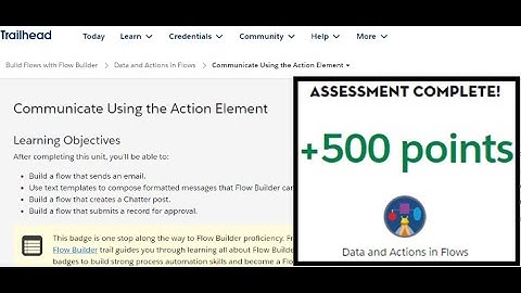 Communicate Using the Action Element | Data and Actions in Flows | Trailhead