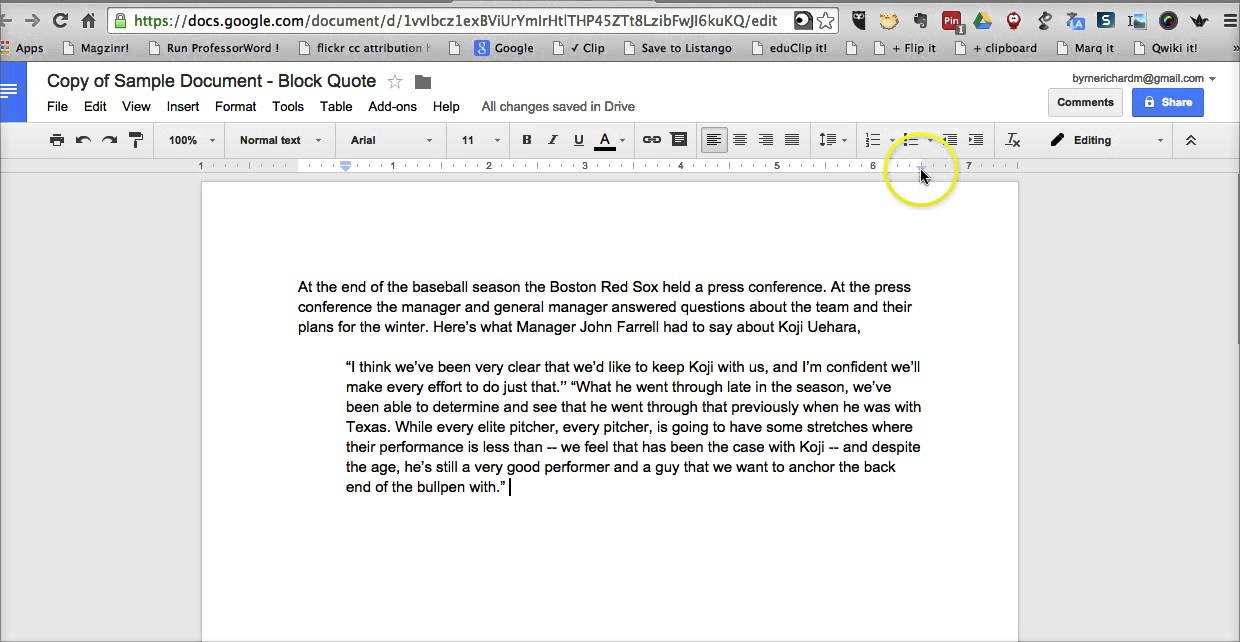 How To Create Block Quotes In Google Documents Youtube