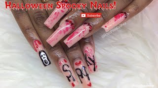 Spooky Nude Halloween Nails | Acrylic Set