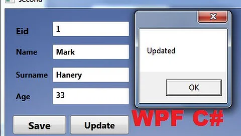 C# WPF Tutorial 12- Edit / Update a data from Database with button in WPF