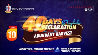 40 DAYS PROPHETIC DECLARATION 2022 - Season of Abundant Harvest || Day 11 - January 14, 2022.
