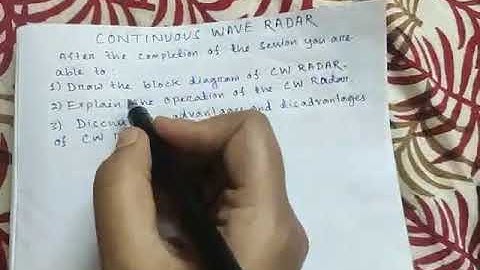 Continuous Wave Radar