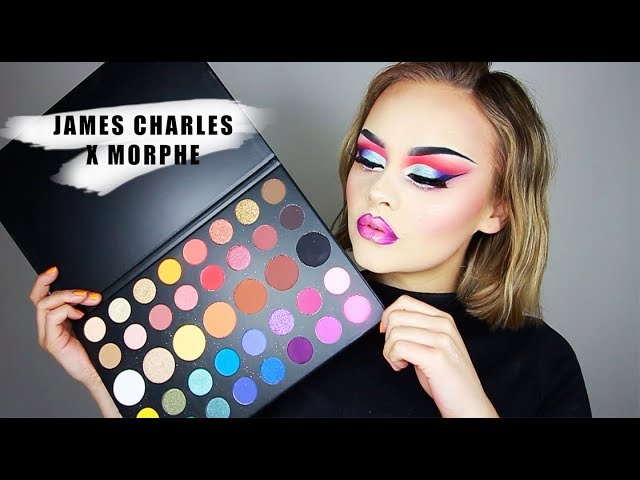 DRAG MAKEUP USING THE JAMES CHARLES X MORPHE PALLET! | Lucy Garland