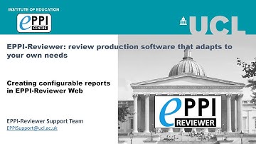 Creating a configurable report in EPPI-Reviewer Web