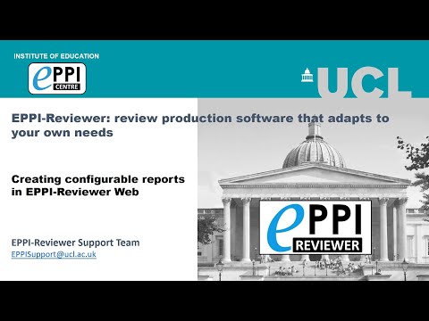 Creating a configurable report in EPPI-Reviewer Web