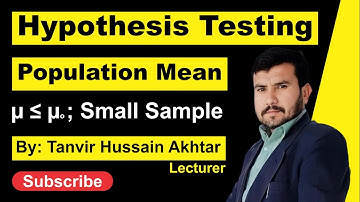 Hypothesis Testing (small sample) of Population Mean | Solved Problem | TStatistics