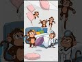 Five Monkeys Jumping on the Bed (Funny Story) #memes #funny #cartoon #shorts