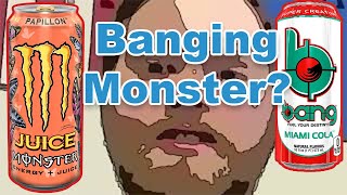 HEART ATTACK IN A CAN?! | Monster Juice Papillon and Bang Miami Cola energy drink TASTE TEST