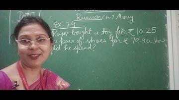 Class III Mathematics 10-12-2021 by Ms Vandana Wells. Revision ch 7 Money