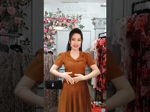Video Đầm Dự Tiệc Xếp Ly Cổ Vest Sang Trọng Đầm Dạo Phố Đầm... - youtube