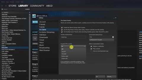 How to enable FPS meter on STEAM games