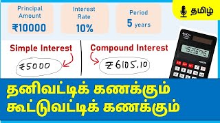 Difference between Simple Interest & Compound Interest | Simple Calculation | Tamil