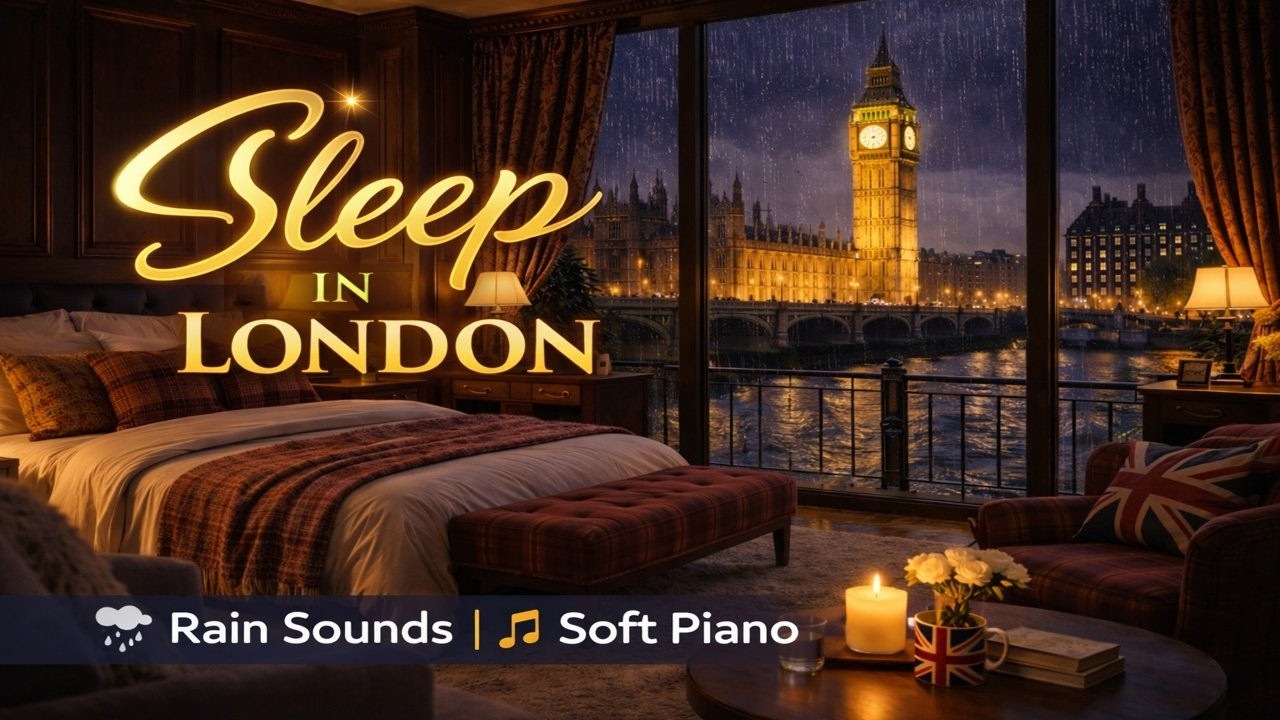 Rain Sounds for Sleep 🌧️ | Cozy Bedroom in London | Relaxing Sleep Music