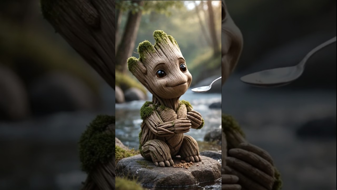 "Cute Baby Tree Creature Eats for the First Time 🌿🍽️ | So Adorable!"