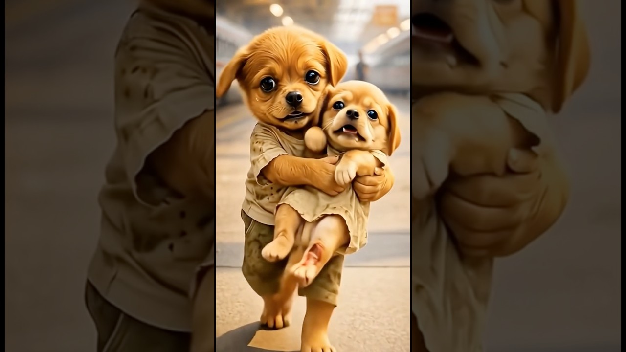 Poor puppy didn’t have money to buy wheelchair so he searching for job 