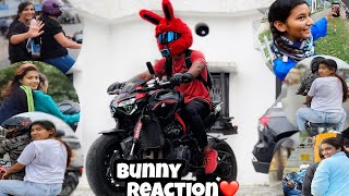 First Day in College on My Kawasaki Z900 | Bunny Helmet Reaction | Part 2 #z900 #kawasaki #cute