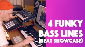4 Funky Bass Lines (Beat Showcase) [Ableton Live 11, Push 2, Komplete Kontrol A49, Bass Station 2]