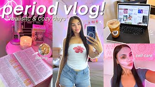 REALISTIC PERIOD DAYS IN MY LIFE🧘🏼♀️ baking, self care routine, slow productivity & cozy routines