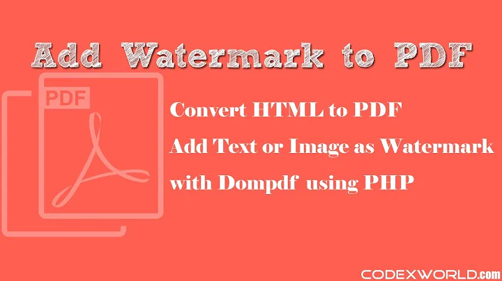 Create PDF with Watermark in PHP using Dompdf