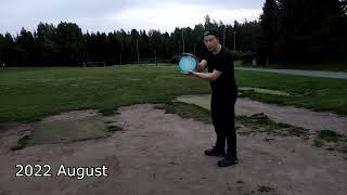 My disc golf backhand form progress