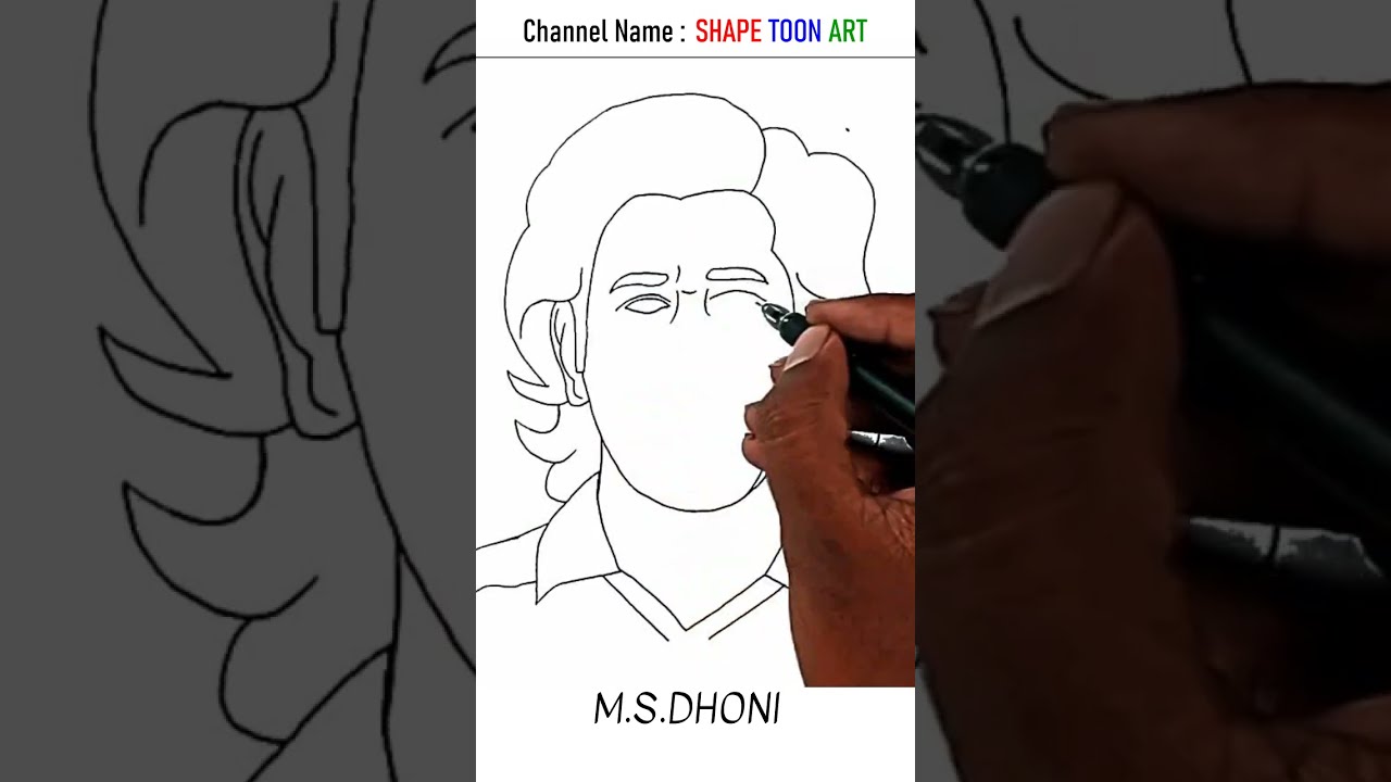 MS Dhoni drawing easy - how to draw dhoni outline drawing easy - 
