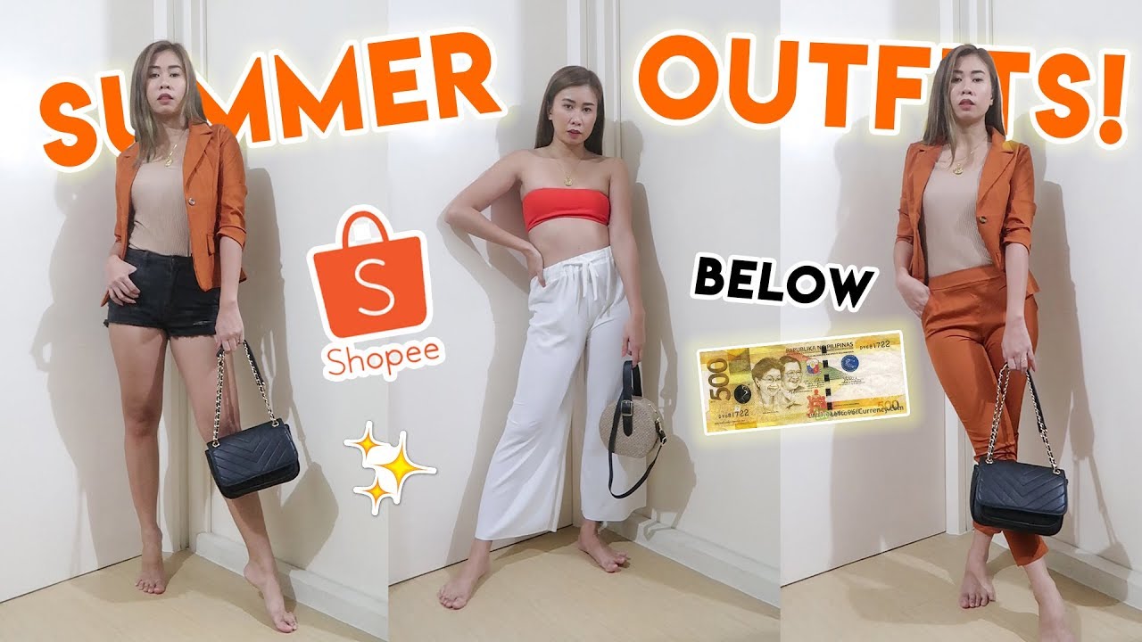 LAHAT BELOW 500 PESOS!! SUMMER OUTFITS FROM SHOPEE + TRY ON HAUL!