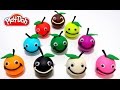 Играем и учим цвета на английском языке с Play-Doh смайликами яблочками.