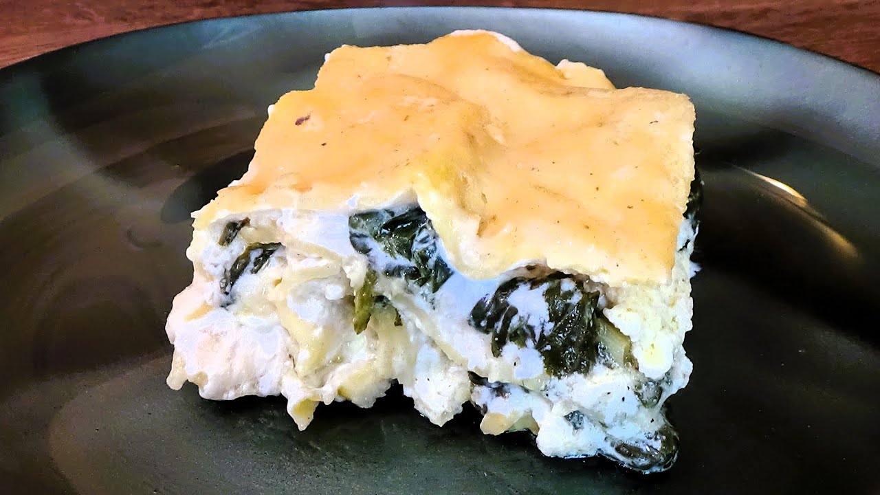 Лазанья со шпинатом и сливочным сыром. Очень сочно и сливочно!