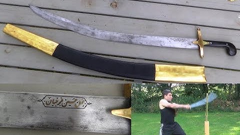 Shamshir/kilic made by Hossein Farajian (cutting test on bamboo)