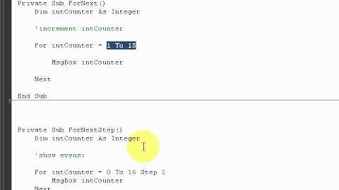 VBA For Loop