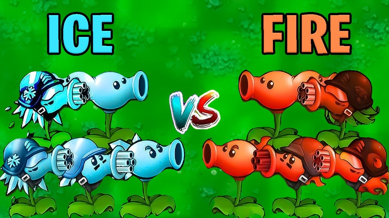 PVZ 1 Fusion 3.4 Challenge!! Team Ice VS Team Fire VS 300 Zombie Random - Who Will Win?