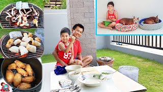 น้องบีม | ช่วยป๊าบาสย่างปลาหมึก อบไก่บาร์บีคิว ปาร์ตี้ปิ้งย่างที่บ้านใหม่