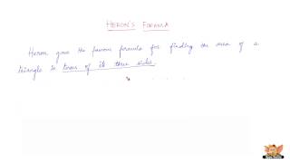 What is Heron's formula ?